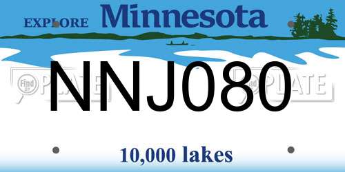 NNJ080 Minnesota License Plate