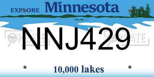 NNJ429 Minnesota License Plate