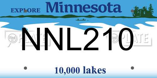 NNL210 Minnesota License Plate