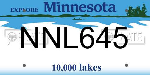 NNL645 Minnesota License Plate