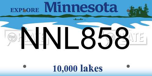 NNL858 Minnesota License Plate