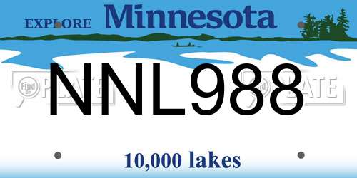 NNL988 Minnesota License Plate