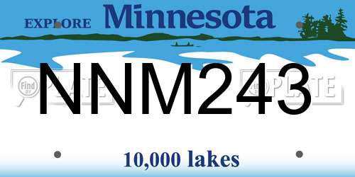 NNM243 Minnesota License Plate