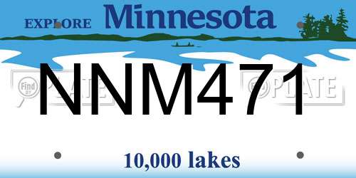 NNM471 Minnesota License Plate