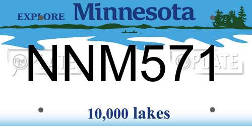 NNM571 Minnesota License Plate