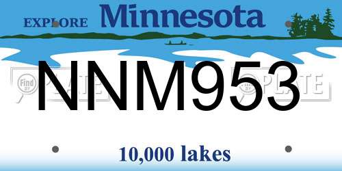 NNM953 Minnesota License Plate