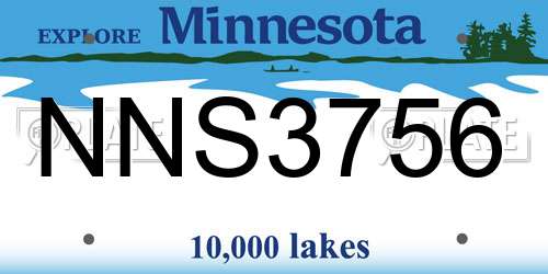 NNS3756 Minnesota License Plate