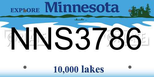 NNS3786 Minnesota License Plate