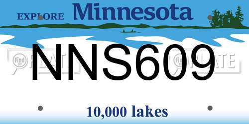 NNS609 Minnesota License Plate