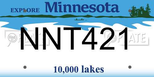 NNT421 Minnesota License Plate
