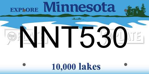NNT530 Minnesota License Plate