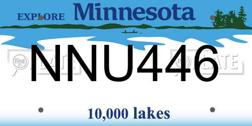 NNU446 Minnesota License Plate