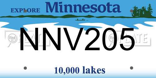 NNV205 Minnesota License Plate