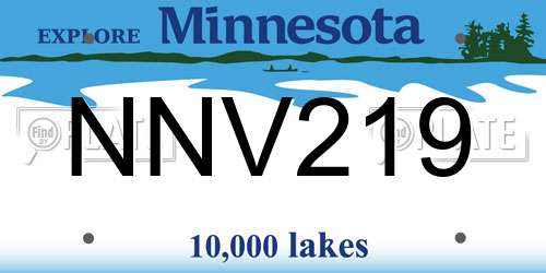 NNV219 Minnesota License Plate