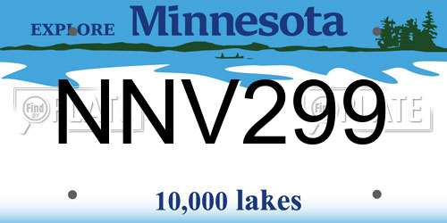NNV299 Minnesota License Plate