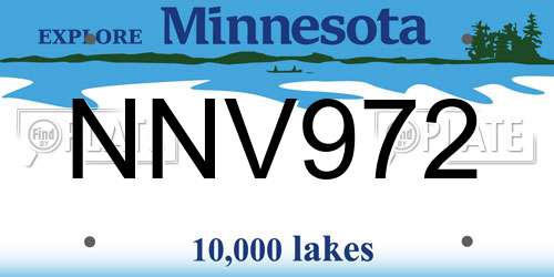 NNV972 Minnesota License Plate