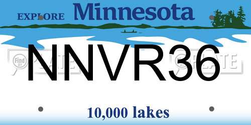 NNVR36 Minnesota License Plate