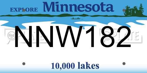 NNW182 Minnesota License Plate