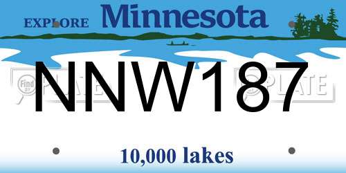 NNW187 Minnesota License Plate