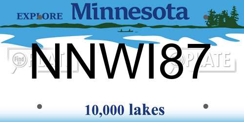 NNWI87 Minnesota License Plate