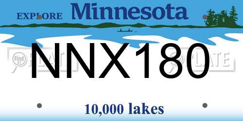 NNX180 Minnesota License Plate