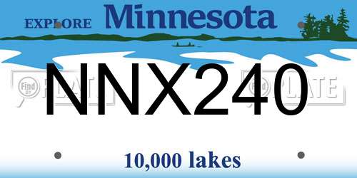 NNX240 Minnesota License Plate