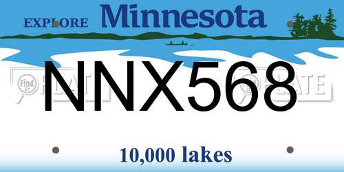 NNX568 Minnesota License Plate