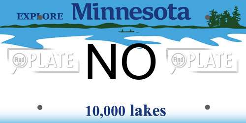 NO Minnesota License Plate