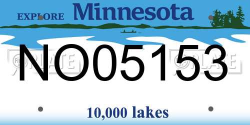 NO05153 Minnesota License Plate