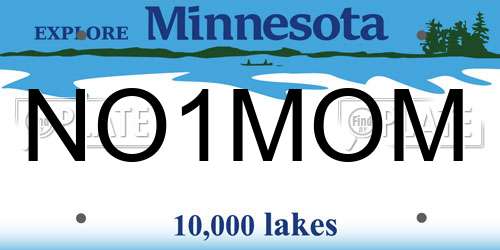 NO1MOM Minnesota License Plate
