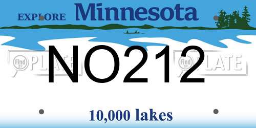 NO212 Minnesota License Plate