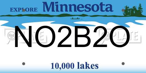 NO2B2O Minnesota License Plate