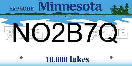 NO2B7Q Minnesota License Plate