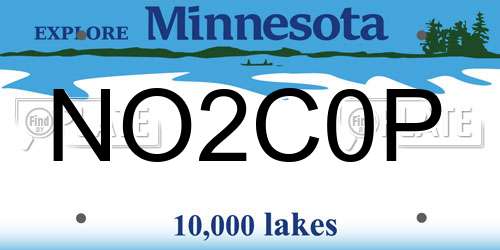 NO2C0P Minnesota License Plate