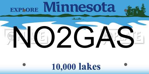 NO2GAS Minnesota License Plate