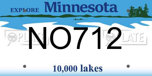 NO712 Minnesota License Plate