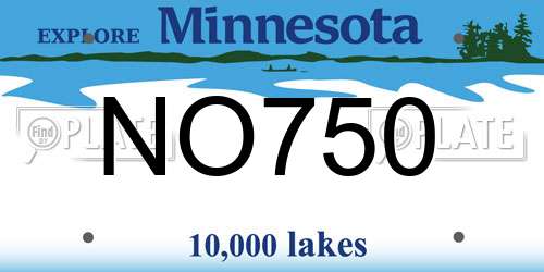 NO750 Minnesota License Plate