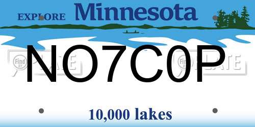 NO7C0P Minnesota License Plate