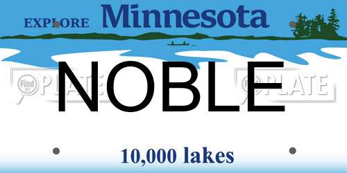 NOBLE Minnesota License Plate