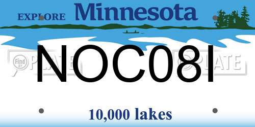 NOC08I Minnesota License Plate