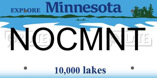 NOCMNT Minnesota License Plate