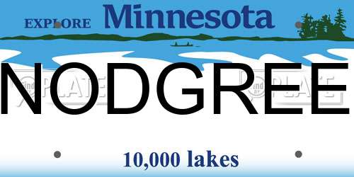 NODGREE Minnesota License Plate