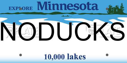 NODUCKS Minnesota License Plate