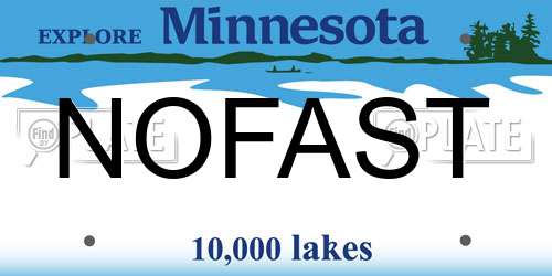 NOFAST Minnesota License Plate