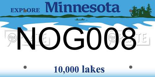 NOG008 Minnesota License Plate