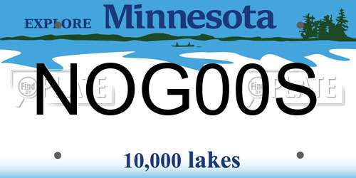 NOG00S Minnesota License Plate