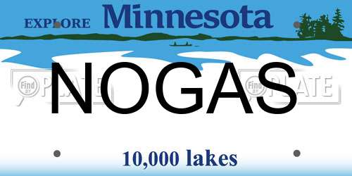 NOGAS Minnesota License Plate