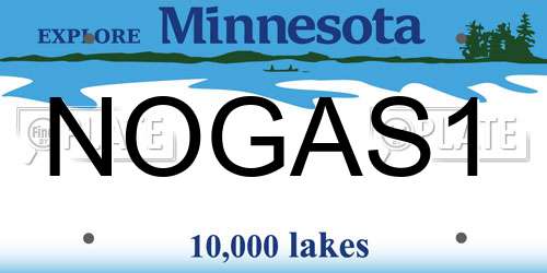 NOGAS1 Minnesota License Plate