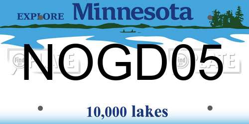 NOGD05 Minnesota License Plate