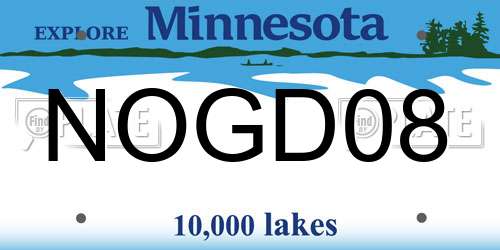 NOGD08 Minnesota License Plate